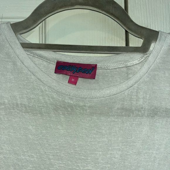 EDIKTED Asymmetrical white long sleeve shirt - Picture 4 of 4